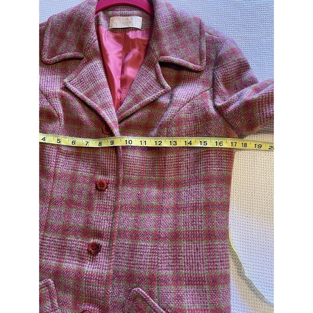 VTG 70’s Pendleton USA Virgin Wool Tartan Preppy Riding Longline Jacket Blazer 4 - Picture 5 of 7